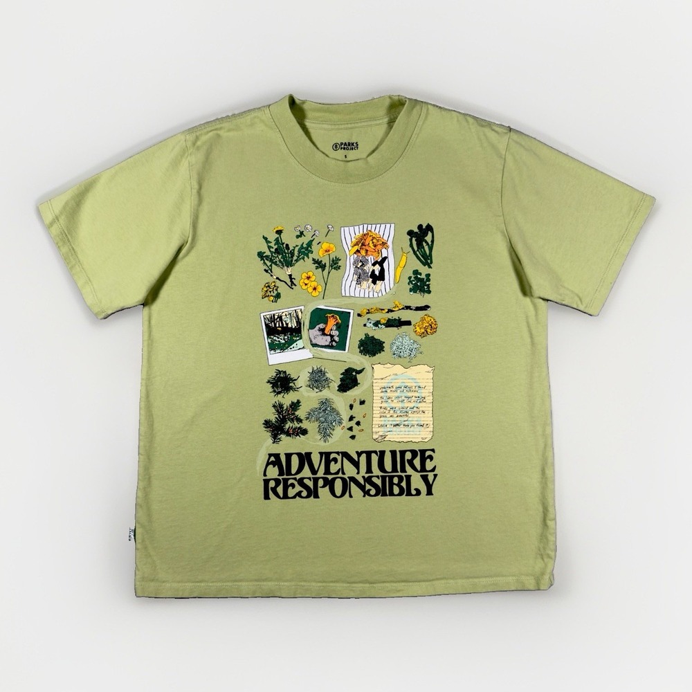 Parks Project Adventure Responsibly Graphic T Shirt Green Size S Outdoor Nature